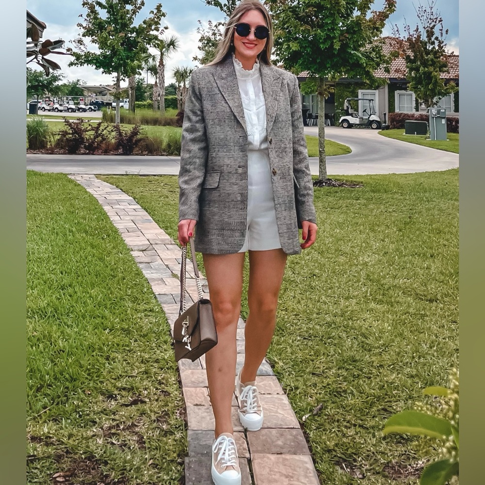 Mango Brown and Gray Blazer